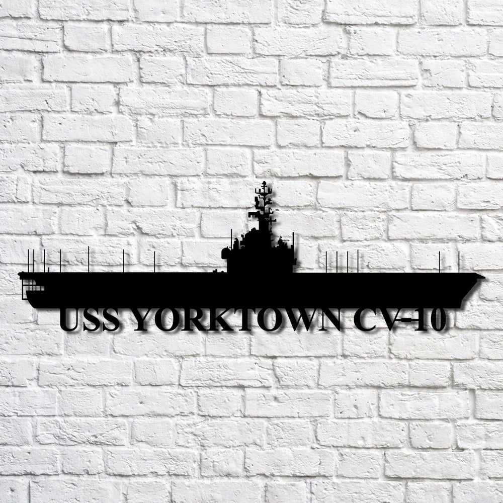 US Navy Metal Sign, Uss Yorktown Cv_10 Navy Ship Metal Art, Custom Us Navy Ship Cut Metal Sign, Navy Veteran Metal Sign