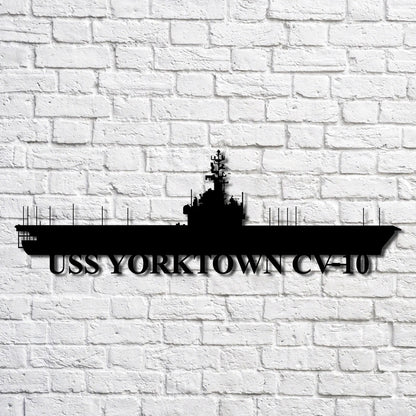 US Navy Metal Sign, Uss Yorktown Cv_10 Navy Ship Metal Art, Custom Us Navy Ship Cut Metal Sign, Navy Veteran Metal Sign