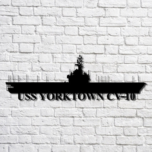 US Navy Metal Sign, Uss Yorktown Cv_10 Navy Ship Metal Art, Custom Us Navy Ship Cut Metal Sign, Navy Veteran Metal Sign