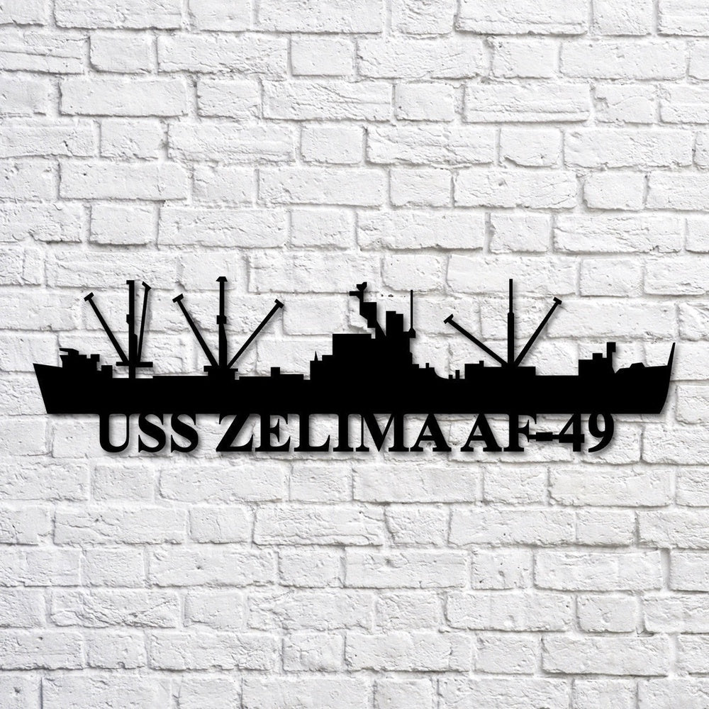 US Navy Metal Sign, Uss Zelima Af49 Navy Ship Metal Art, Custom Us Navy Ship Cut Metal Sign, Navy Veteran Metal Sign