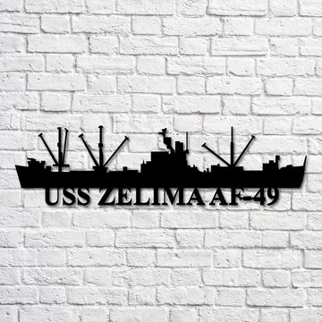 US Navy Metal Sign, Uss Zelima Af49 Navy Ship Metal Art, Custom Us Navy Ship Cut Metal Sign, Navy Veteran Metal Sign