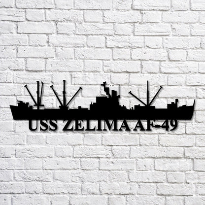 US Navy Metal Sign, Uss Zelima Af49 Navy Ship Metal Art, Custom Us Navy Ship Cut Metal Sign, Navy Veteran Metal Sign