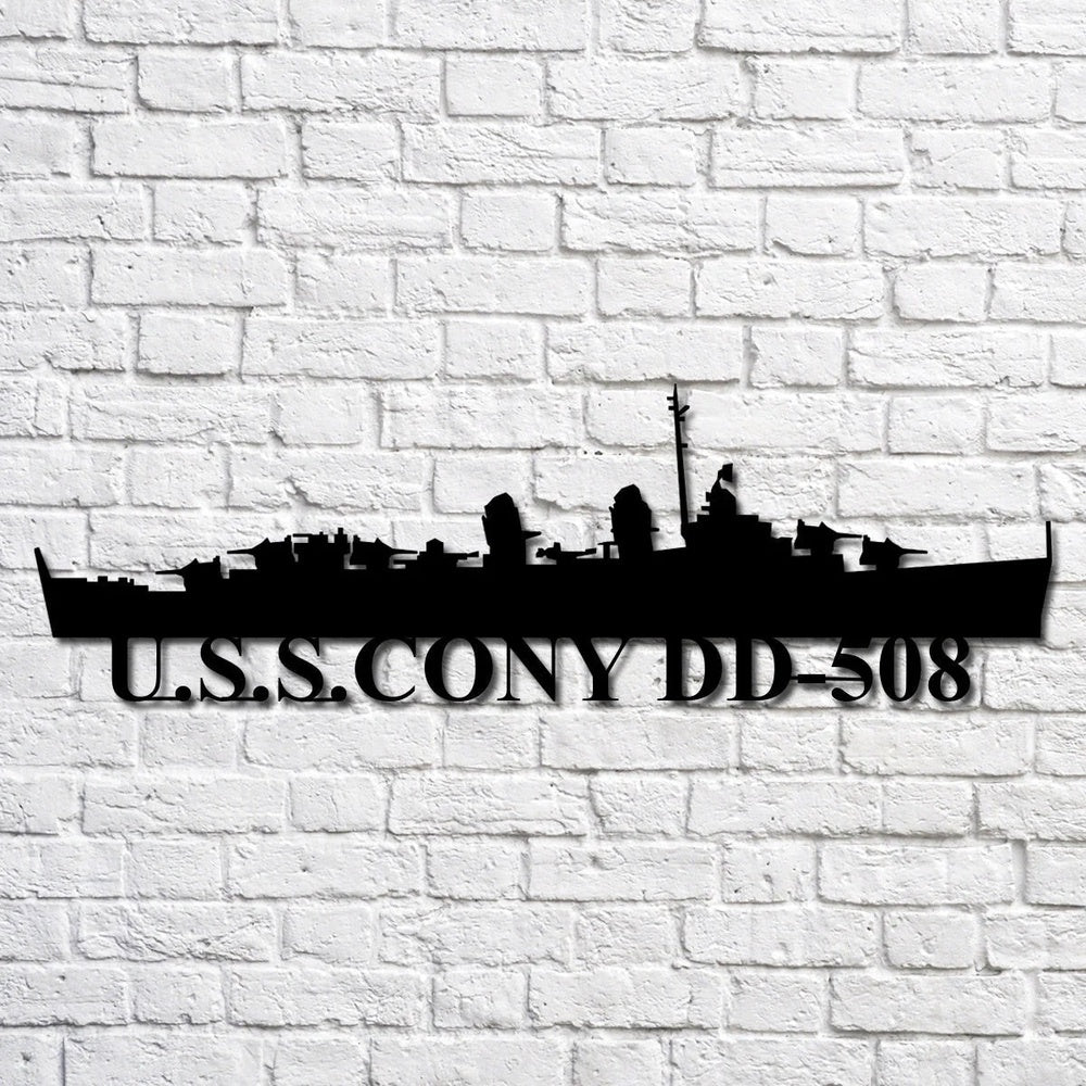 US Navy Metal Sign, Usscony Dd508 Navy Ship Metal Art, Custom Us Navy Ship Cut Metal Sign, Navy Veteran Metal Sign
