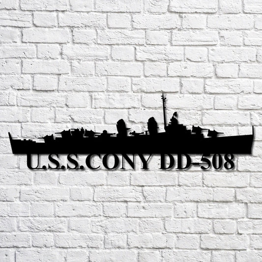 US Navy Metal Sign, Usscony Dd508 Navy Ship Metal Art, Custom Us Navy Ship Cut Metal Sign, Navy Veteran Metal Sign