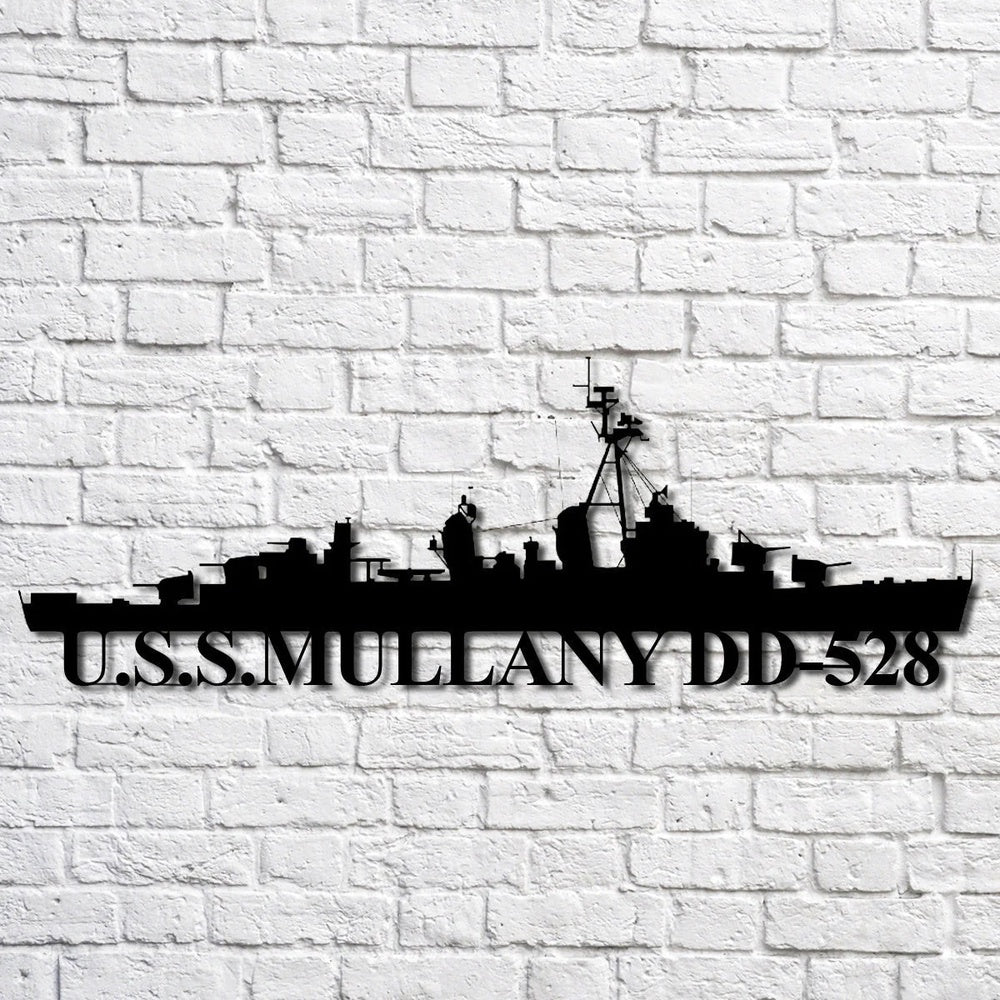 US Navy Metal Sign, Ussmullany Dd528 Navy Ship Metal Art, Custom Us Navy Ship Cut Metal Sign, Navy Veteran Metal Sign