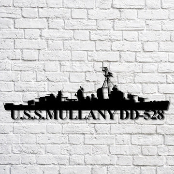 US Navy Metal Sign, Ussmullany Dd528 Navy Ship Metal Art, Custom Us Navy Ship Cut Metal Sign, Navy Veteran Metal Sign