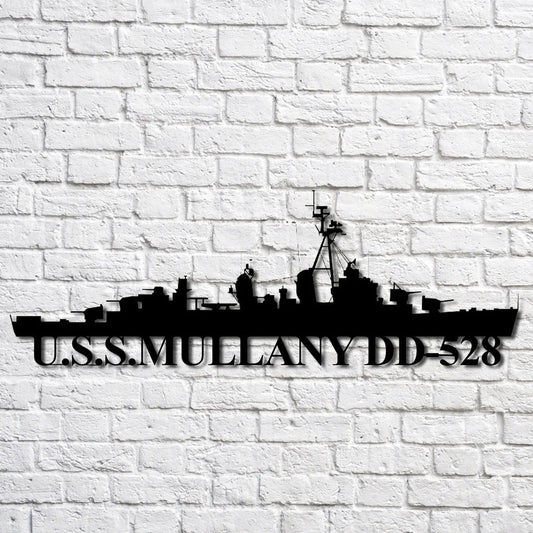 US Navy Metal Sign, Ussmullany Dd528 Navy Ship Metal Art, Custom Us Navy Ship Cut Metal Sign, Navy Veteran Metal Sign