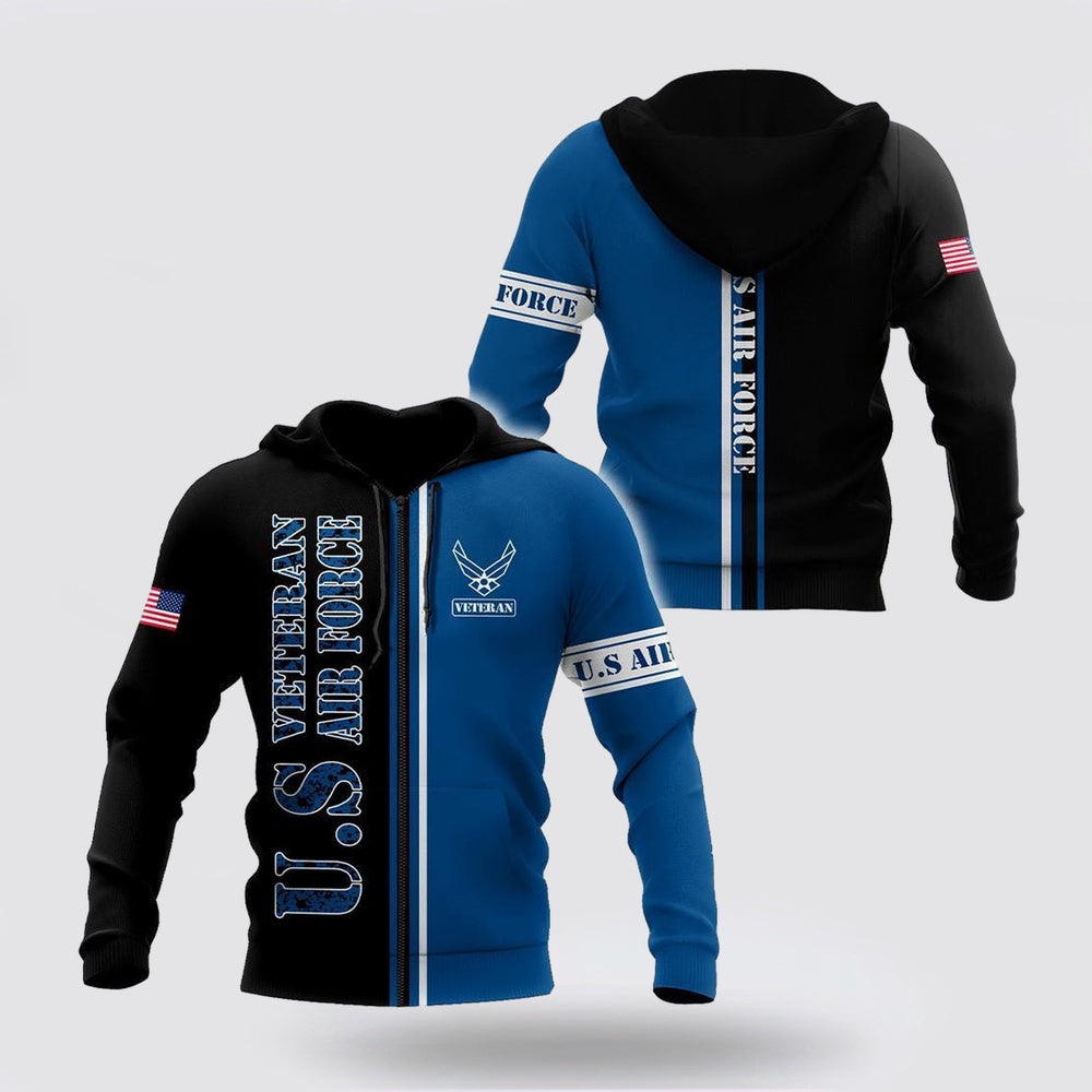 Us Air Force Hoodie, US Veteran Air Force All Over Printed Unisex Hoodie