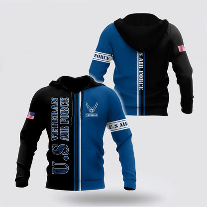 Us Air Force Hoodie, US Veteran Air Force All Over Printed Unisex Hoodie