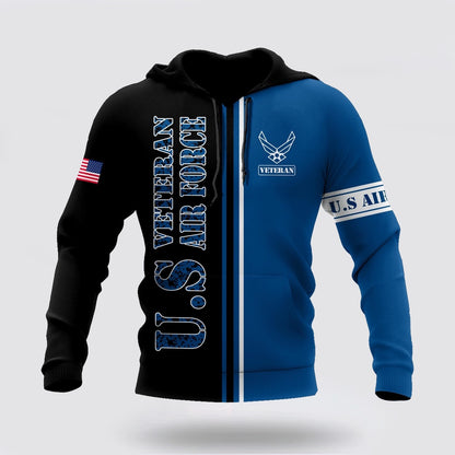 Us Air Force Hoodie, US Veteran Air Force All Over Printed Unisex Hoodie