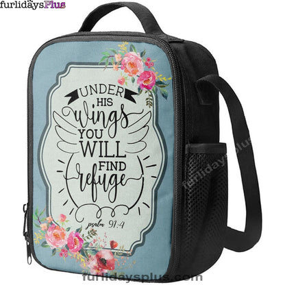 Under His Wings You Will Find Refuge Psalm 914 Bible Verse Lunchbag Art, Bible Verse Lunchbag, Scripture Lunch Bag