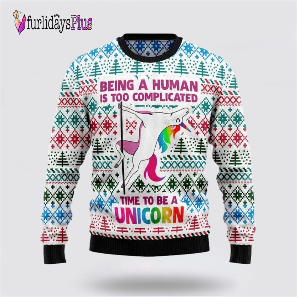 Unicorn Be A Unicorn Ugly Christmas Sweater, Best Gift For Christmas