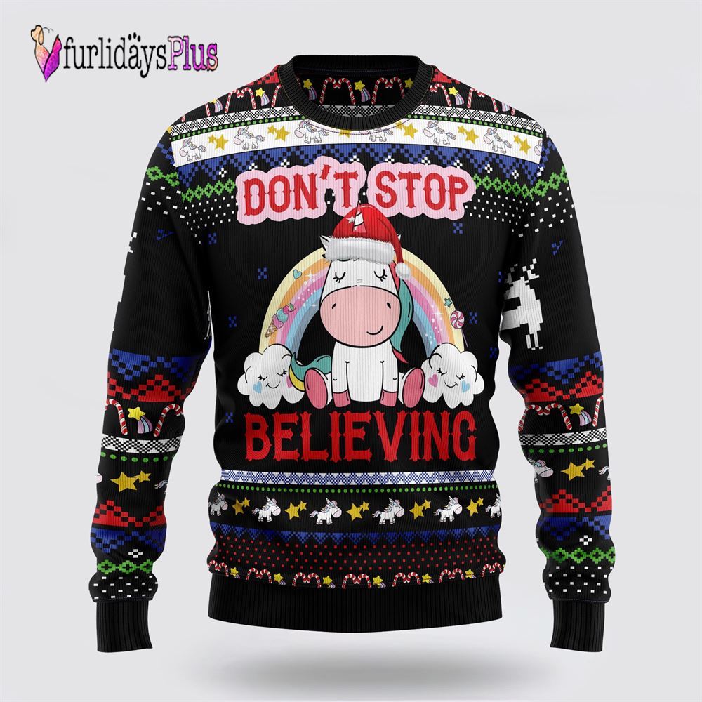 Unicorn Believing Christmas Ugly Christmas Sweater, Best Gift For Christmas