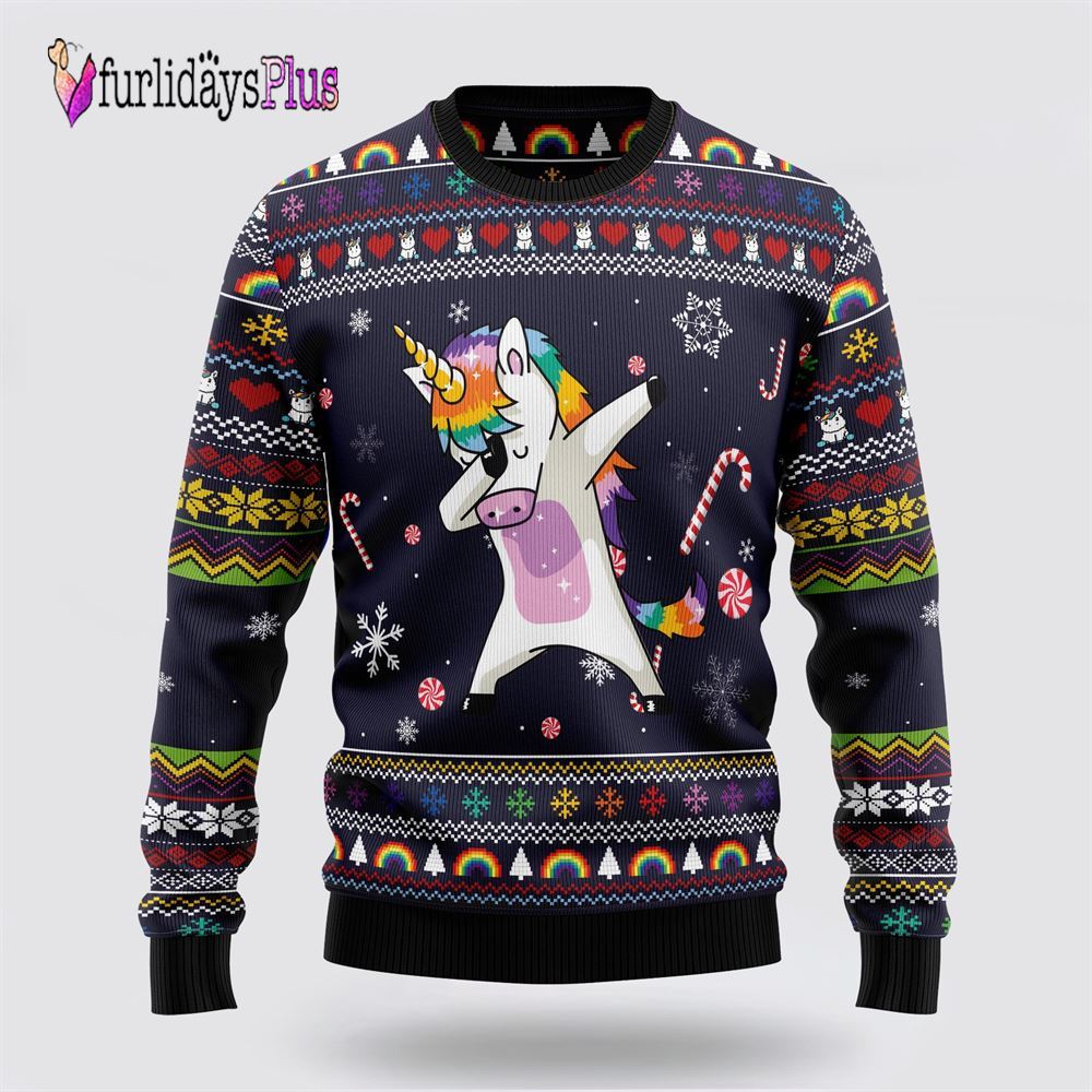 Unicorn Dab Ugly Christmas Sweater, Best Gift For Christmas