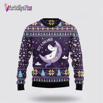 Unicorn Dreamer Funny Family Ugly Christmas Holiday Sweater, Best Gift For Christmas