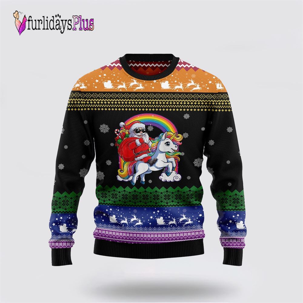 Unicorn LGBT Ugly Christmas Sweater, Best Gift For Christmas