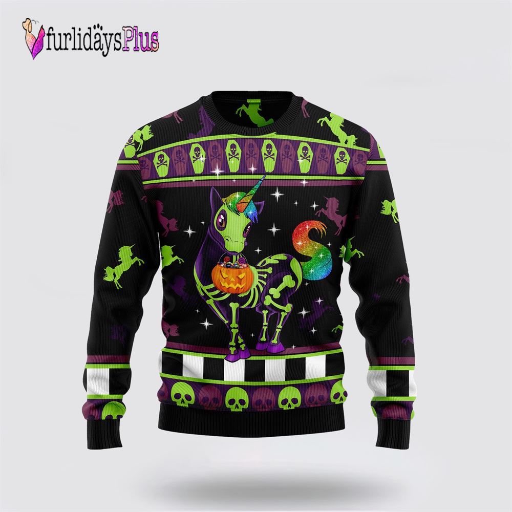 Unicorn Pumpkin Ugly Christmas Sweater, Best Gift For Christmas