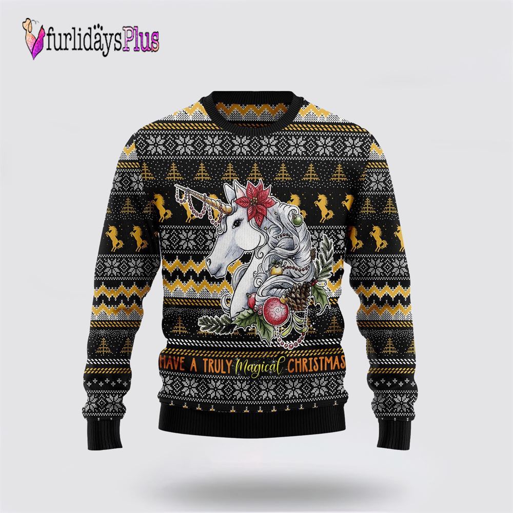 Unicorn Truly Magical Christmas Ugly Christmas Sweater, Best Gift For Christmas