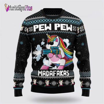 Unicorns Pew Pew Ugly Christmas Sweater, Best Gift For Christmas