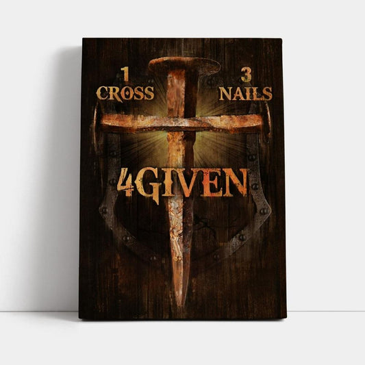 Unique Cross, Warrior Painting, 1 Cross, 3 Nails, 4 Given Canvas Poster