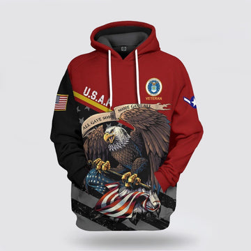 United States Air Force Veteran Red Custom Rank Hoodie Apparel