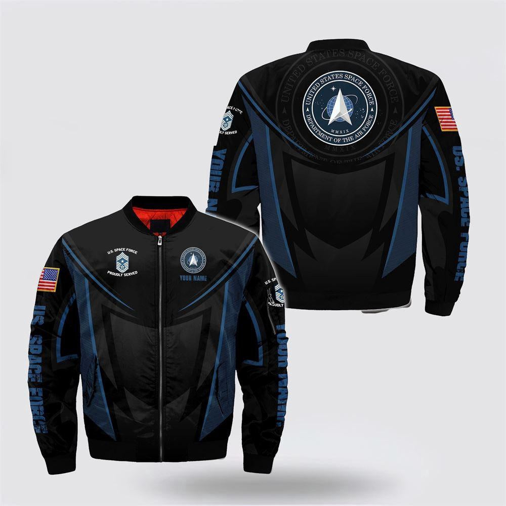 Us Air Force Bomber Jacket, Personalized Name Rank US Space Force Bomber Jacket