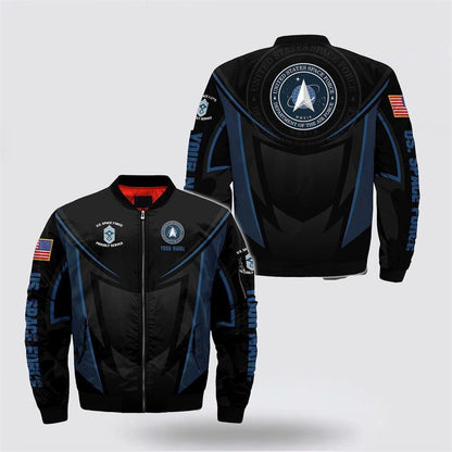 Us Air Force Bomber Jacket, Personalized Name Rank US Space Force Bomber Jacket