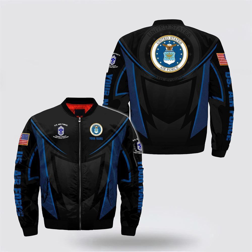 Us Air Force Bomber Jacket, Personalized Name Rank United States Air Force Bomber Jacket