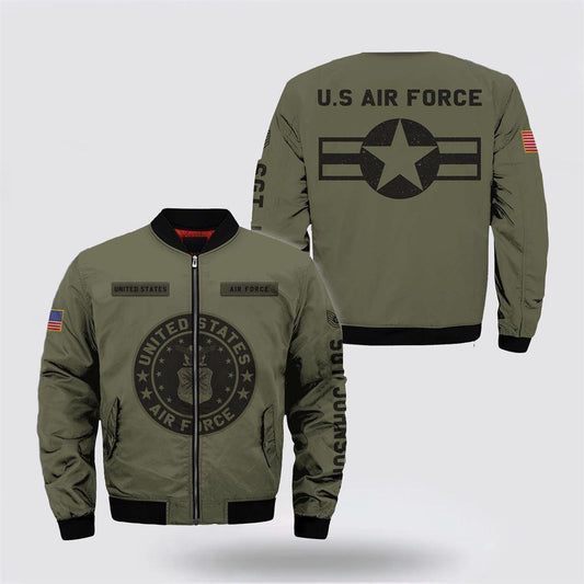 Us Air Force Bomber Jacket, Personalized Name Rank Us Air Force Military Bomber Jacket Men Ranks