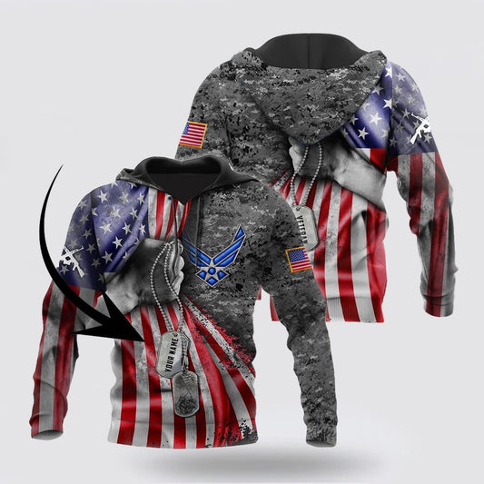 Us Air Force Tag Custom Name 3D Hoodie For Men And Women Hoodie