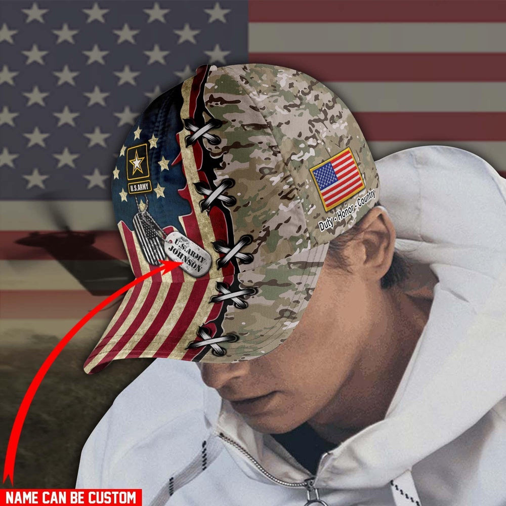 Us Army Baseball Cap, American Flag Military Cap Veteran Cap Betsy Ross flag Perfect Gift For Christmas US Army, Custom Cap All Over Printed