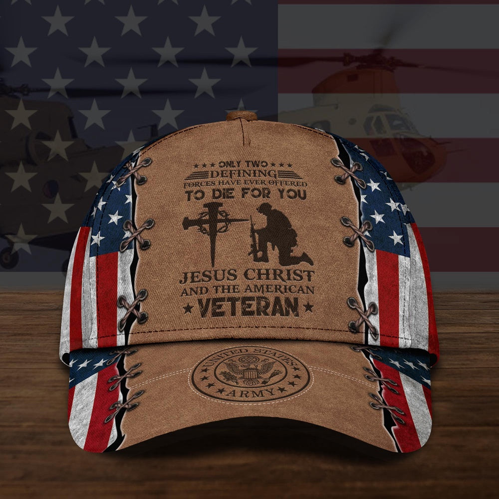 Us Army Baseball Cap, US Army Jesus Christ And The American Veteran Cap Custom Your Cap