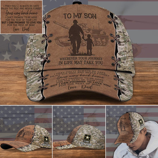 Us Army Baseball Cap, US Army Military Veteran Hat Cap, To My Son Gifts Custom Cap