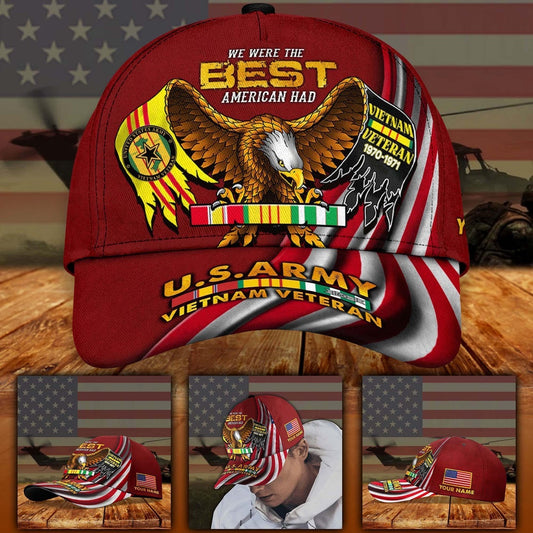 Us Army Baseball Cap, US Army Vietnam Veteran Eagle Cap, We Were The Best America Had Custom Cap