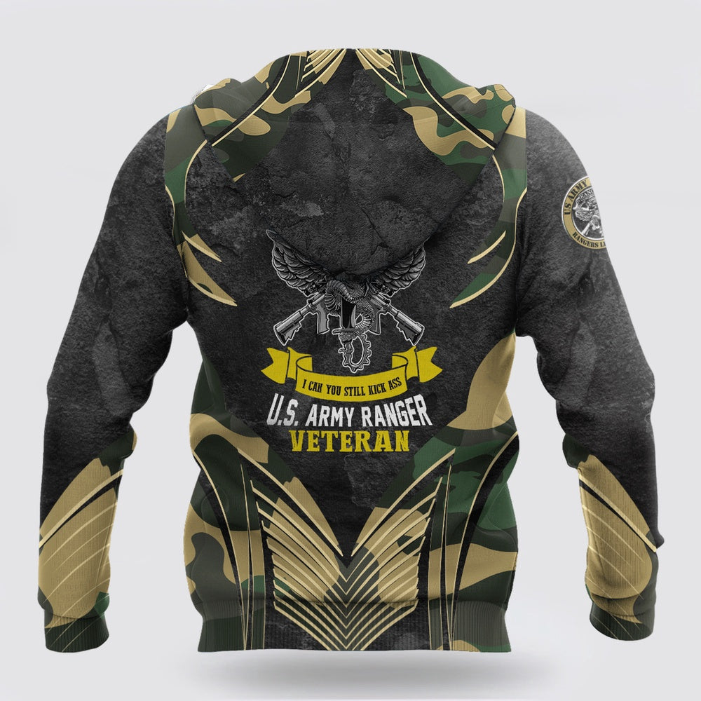 Us Army Hoodie, All Over Printed US Army Ranger Veteran Hoodie