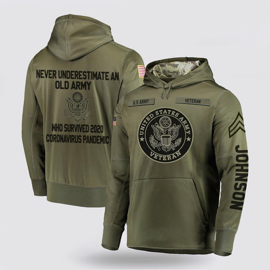Us Army Hoodie, Custom Rank For United States Army Veteran Hoodie