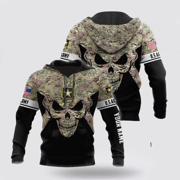 Us Army Hoodie, Soldier Us Army Skull 3D All Over Printed Shirt Hoodie