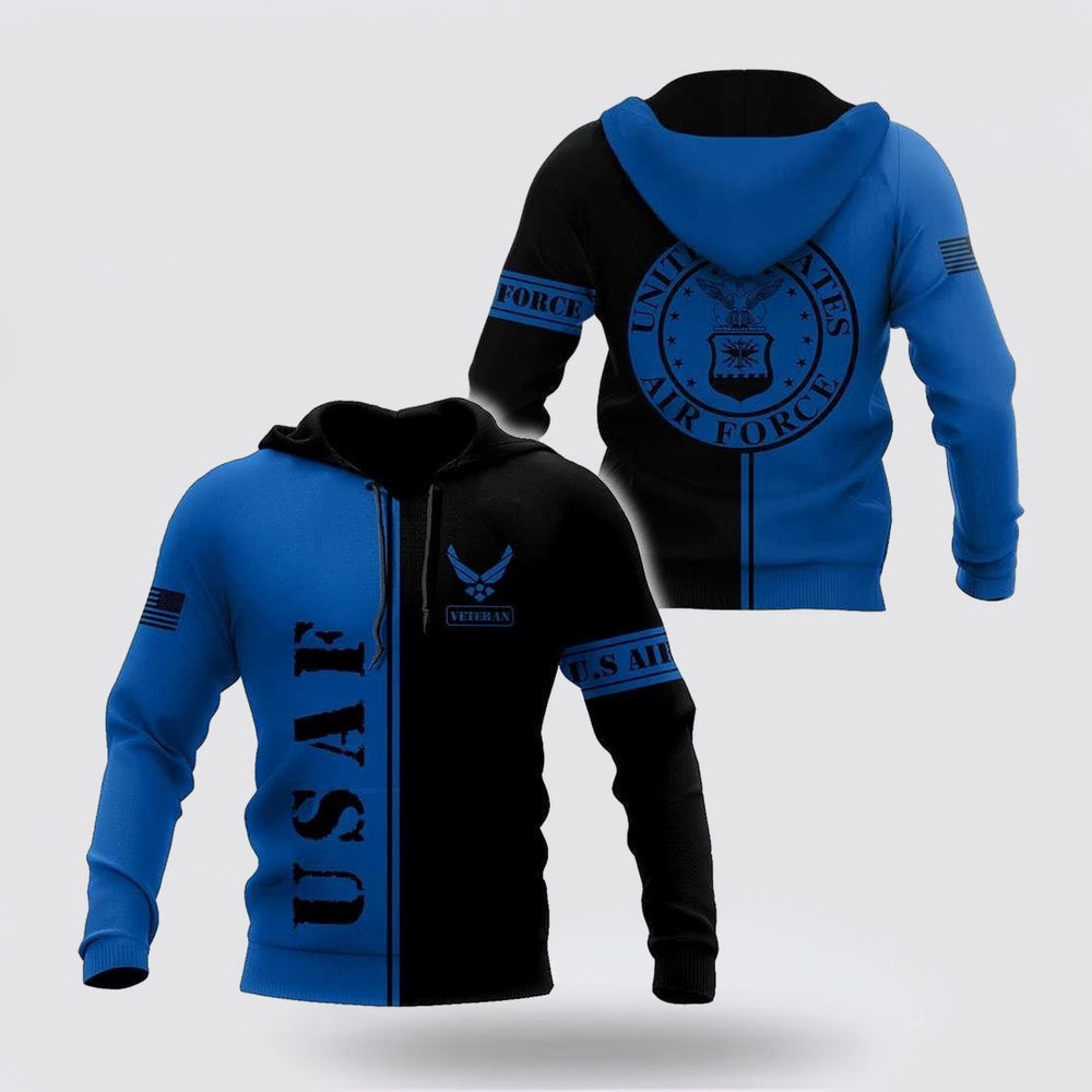 Us Army Hoodie, US Air Force All Over Printed Unisex Hoodie