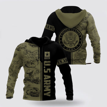 Us Army Hoodie, US Army All Over Printed Unisex Hoodie