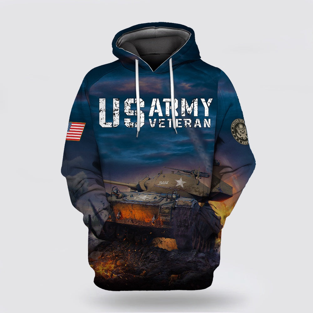 Us Army Hoodie, US Army Veteran All Over Print Hoodie