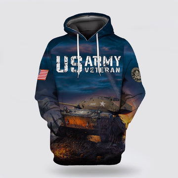 Us Army Hoodie, US Army Veteran All Over Print Hoodie