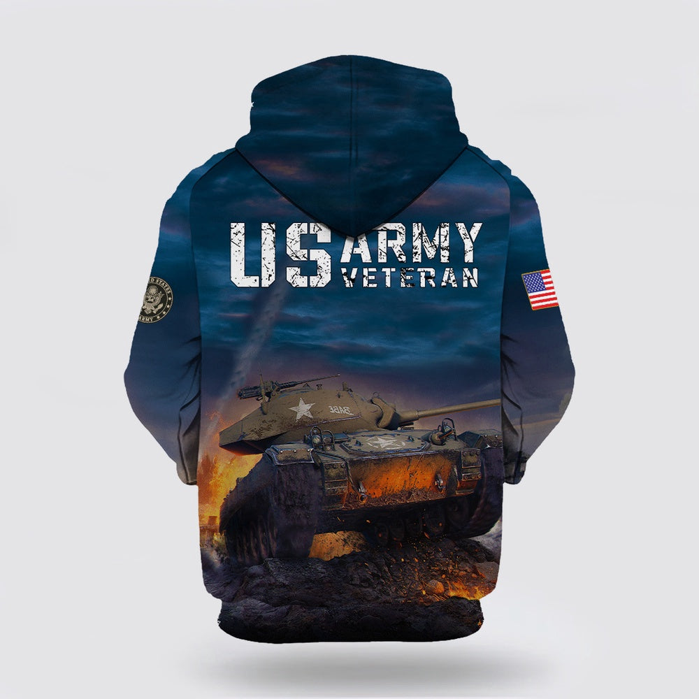 Us Army Hoodie, US Army Veteran All Over Print Hoodie