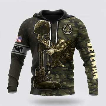 Us Army Hoodie, US Army Veteran American Eagle Unisex Hoodie