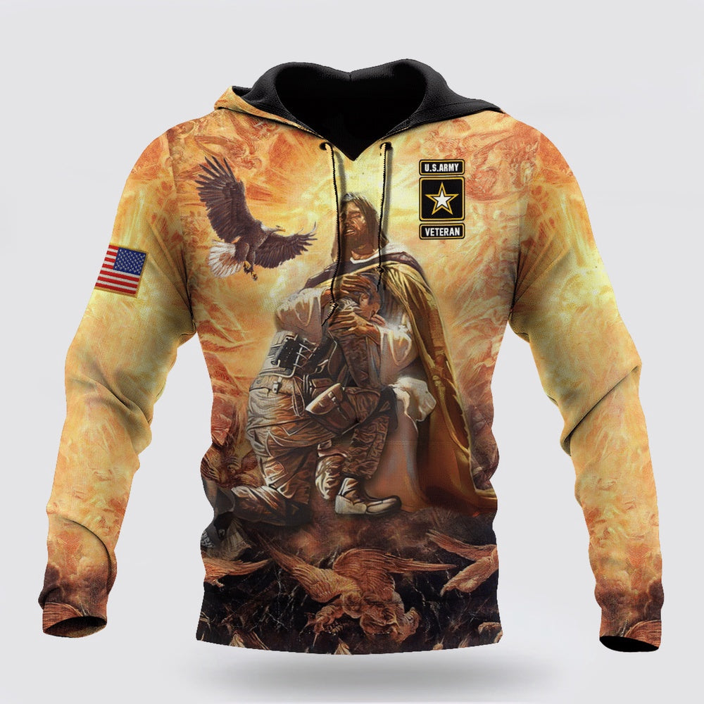 Us Army Hoodie, US Army Veteran Jesus Unisex Hoodie