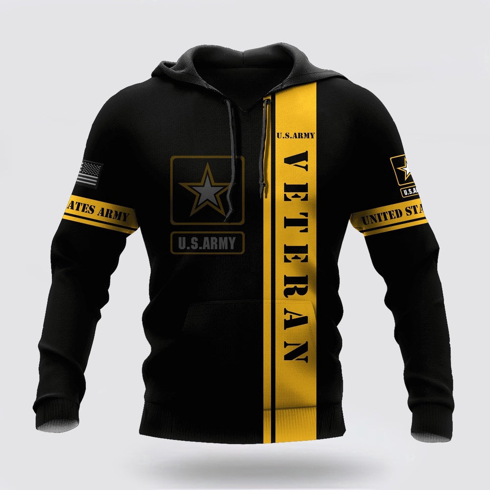 Us Army Hoodie, US Army Veteran Unisex 3D Hoodie