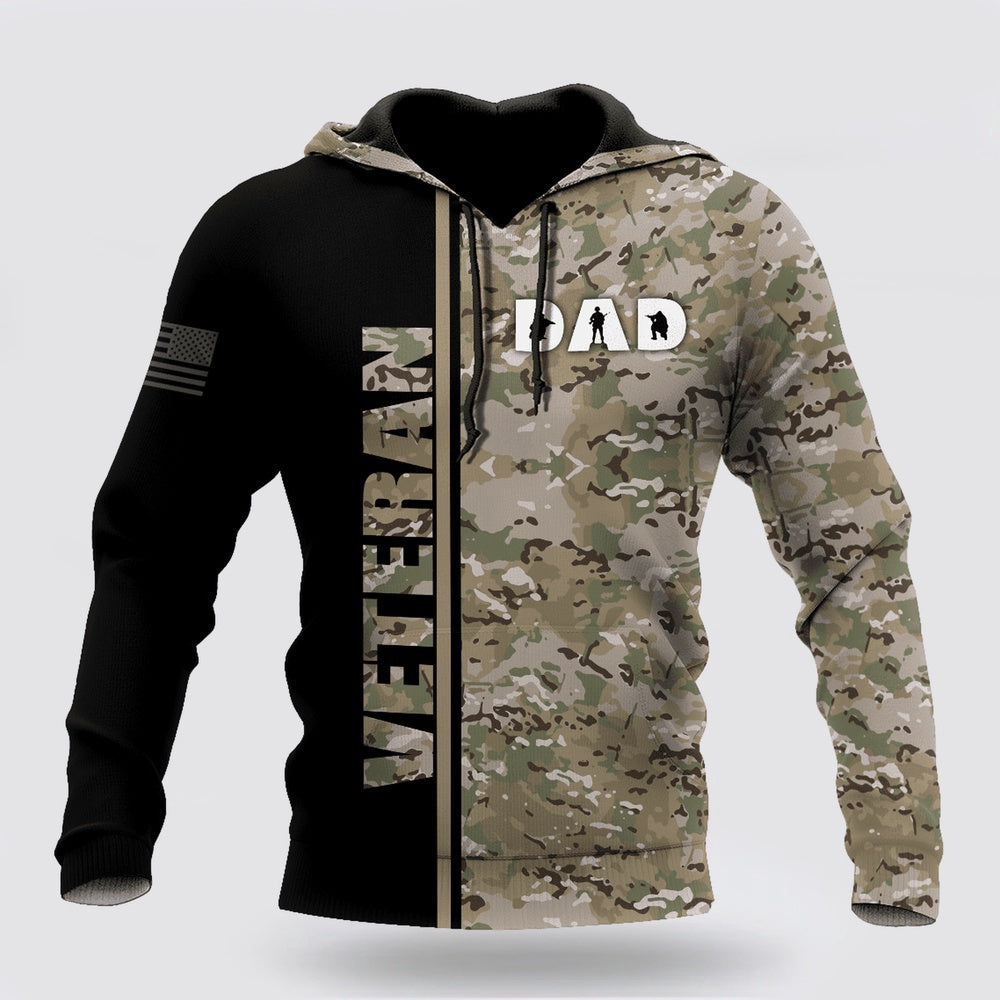 Us Army Hoodie, US Veteran Dad Camo 3D printed shirts Proud Military