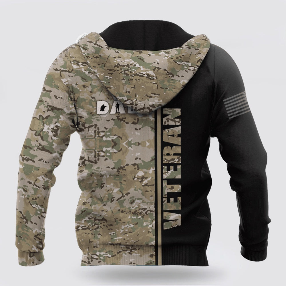 Us Army Hoodie, US Veteran Dad Camo 3D printed shirts Proud Military