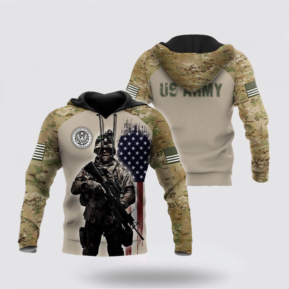 Us Army Hoodie, Us Army All Over Printed  Hoodie