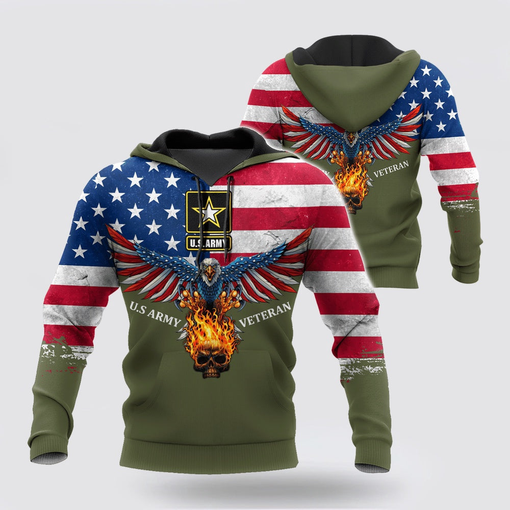 Us Army Hoodie, Us Army Eagle 3D All Over Printed Hoodie Shirt For Men And Women