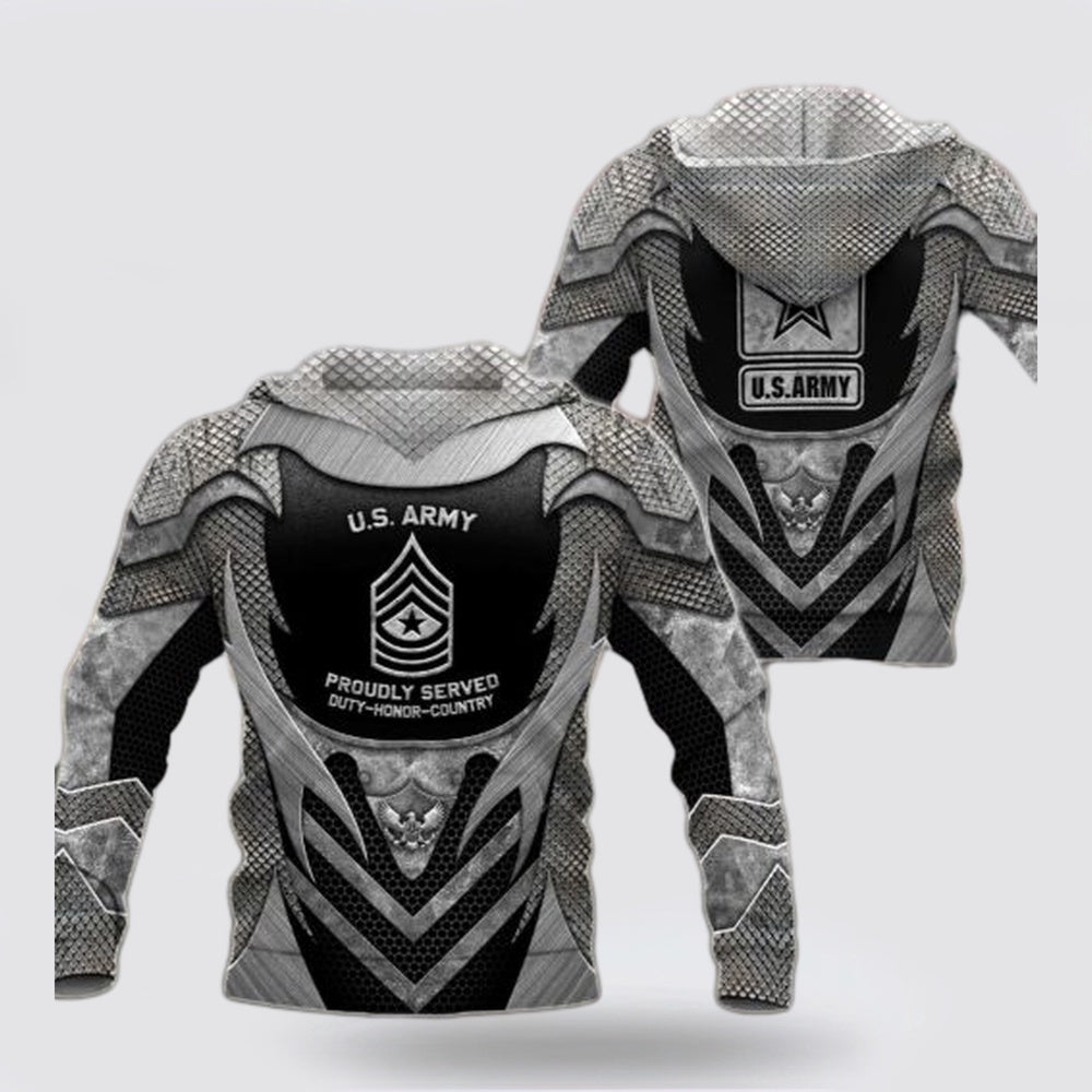 Us Army Hoodie, Us Army Gifts For Military Veteran, Armor Style Hoodie